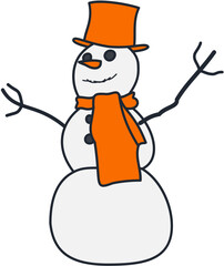 Winter cute snowman Illustration