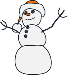 Winter cute snowman Illustration