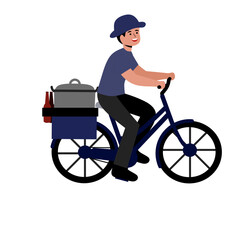 Siomay seller riding bicycle