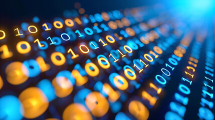 fondo de pantalla con numeros, código binario y datos digitales en pantalla iluminada