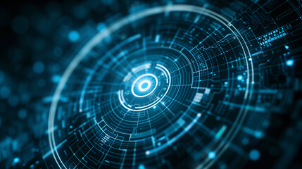 Representaci&oacute;n digital de un circuito tecnol&oacute;gico futurista