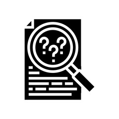 document review corporate law glyph icon vector. document review corporate law sign. isolated symbol illustration