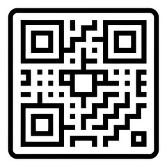 Detailed vector illustration of a digital sample QR code tag for smartphone and information scanning and a QR scanner icon for mobile apps.