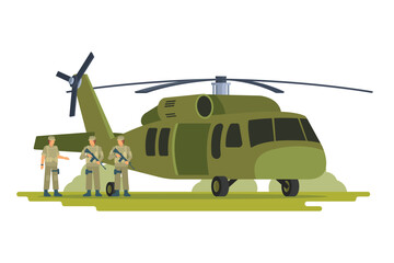 Military transport helicopter vector illustration © Lemonstocks