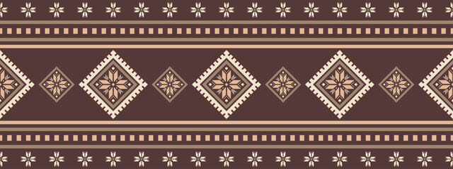 Obraz premium Southwest Aztec geometric Native American Mexican Navajo tribal ethnic seamless pattern fabric colorful design vector for textile printing