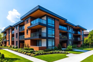 Facade of a modern apartment building