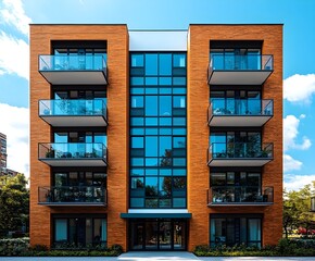 Obraz premium Facade of a modern apartment building