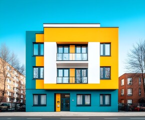 Obraz premium Facade of a modern apartment building