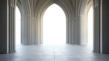 Fototapeta premium Elegant arches with white empty space, minimalist architectural design.
