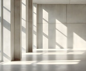 Fototapeta premium empty concrete open space interior with sunlight