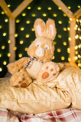Conejo de peluche de Navidad