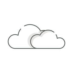 cloudy weather icon linear style isolated white.