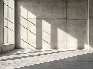 Obraz premium empty concrete open space interior with sunlight