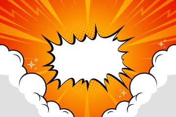 background style comic cloud cartoon book dot halftone template