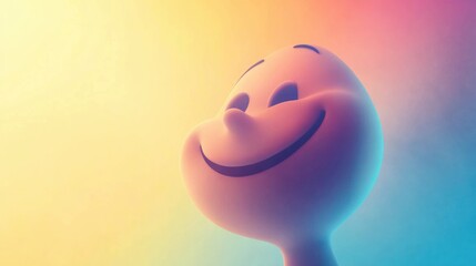 Joyful silhouette looking to the side in soft pastel shades artistic representation of happiness and positivity