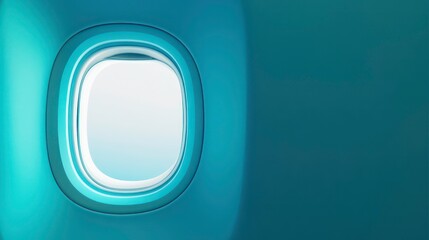 Obraz premium A close-up view of an airplane window, showcasing the interior design and light.