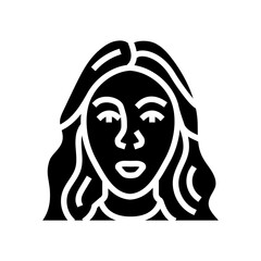 surprise woman expression glyph icon vector. surprise woman expression sign. isolated symbol illustration