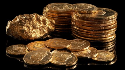 Gold bars. Growth rate in prices for precious metals. Golden background. Gold bars with markings