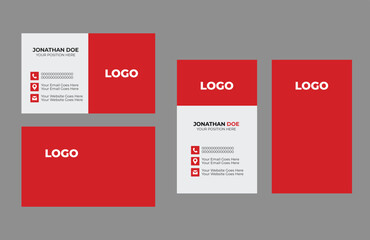 Double sided modern business card, eye-catching landscape visiting card, portrait business card, personal name card, minimal personal card, layout, set