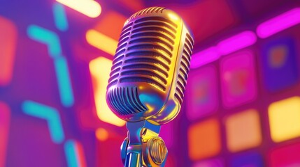 Classic vintage crystal microphone with elegant design perfect for retro themed events and performances