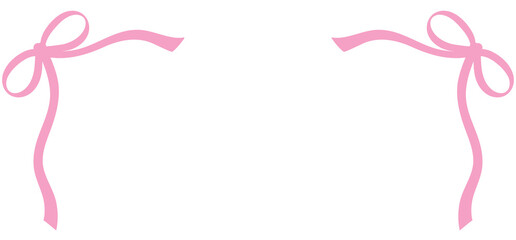 Cute pink bow or ribbon frame for Valentine's Day, wedding card, decoration, background, backdrop, wallpaper, template, polaroid frame, breast cancer, campaign banner, social media, post card, print