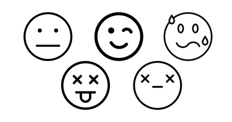 Vector icon emoji set with all emotional face.