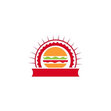 recommend clip art: Delicious burger fast food logo design