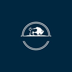 Bison buffalo symbol icon with bull vector logo