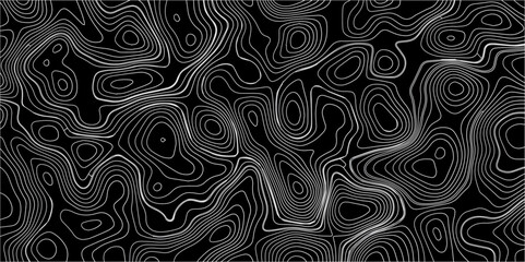 Fototapeta premium Abstract gradient multicolor on black background with Topographic line map pattern, Topographic map lines, contour background, wavy and curved lines background, Geographic map. 