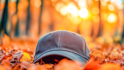 Empty White Objects Mockups with Fall - Autumn Environment - Logo and Graphics Placement