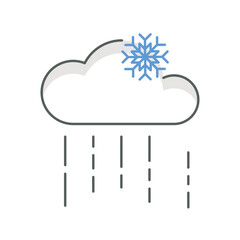 snow showers weather icon linear style isolated white.