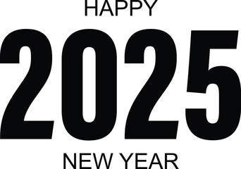 2025 Happy New Year Text Design
 2025 New Year celebration with Happy New Year Free Vector