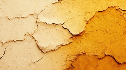 Dried Cracked Earth: Abstract Texture of Dry Soil in Warm Hues 