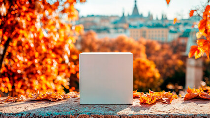 Empty White Objects Mockups with Fall - Autumn Environment - Logo and Graphics Placement