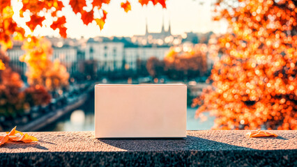 Empty White Objects Mockups with Fall - Autumn Environment - Logo and Graphics Placement