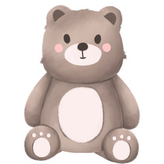 Bear watercolor illustration 