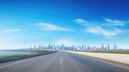 Fototapeta premium Journey to the Modern Cityscape Horizon