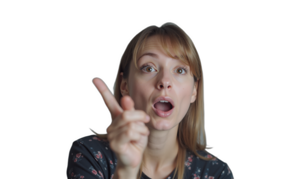 Surprised person on transparent background