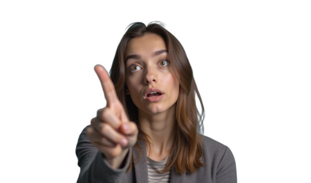 Surprised person on transparent background