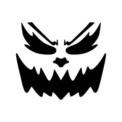 Premium Scary Vector Pumpkin Face Carving