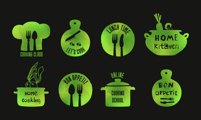 Colorful Vector Cooking Themed Icons Set