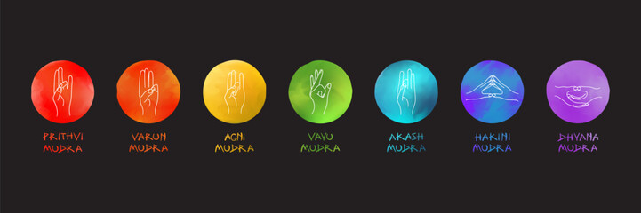 The Seven Chakras Vibrant Icons Set