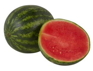 fresh watermelon halves cut out isolated transparent background