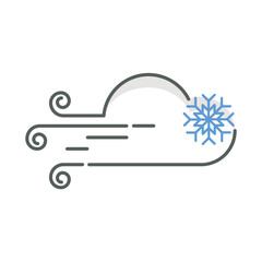 winter wind icon linear style isolated white.