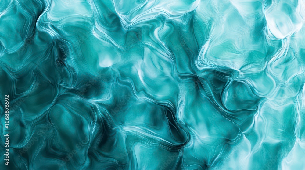 Poster a close-up of a vibrant turquoise water surface designed with dynamic ripples - great for your proje