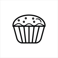 cup cake vector icon line sign