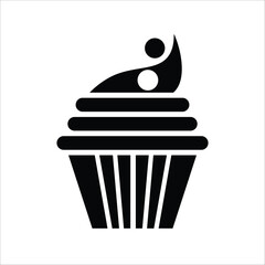 cup cake vector icon line sign