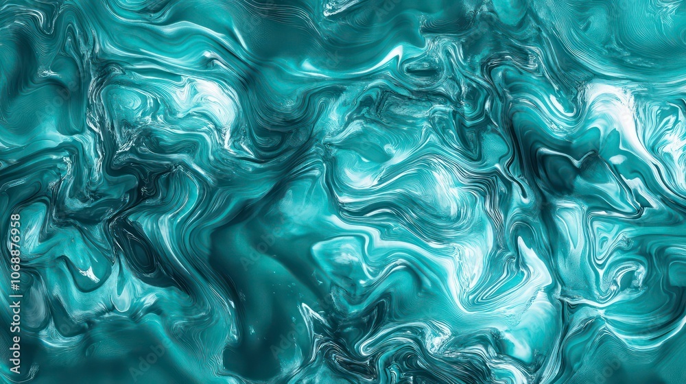 Poster Abstract swirling patterns in shades of blue and gray, creating a fluid, dynamic texture.
