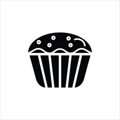 cup cake vector icon line sign