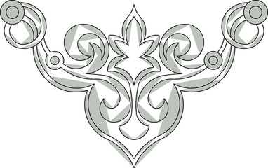 Sketch vector illustration silhouette design drawing decorative ornament classical vintage ethnic mandala rosette 